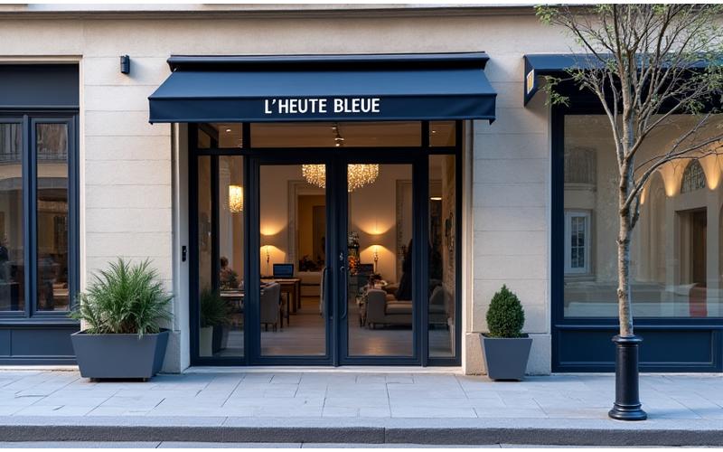 Façade de l'immeuble de L'Heure Bleue au 17 Rue de la Glacière à Paris, avec une entrée accueillante et moderne